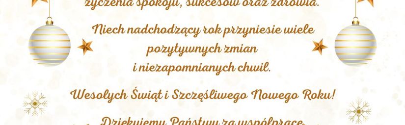 Wesołych Świąt oraz Szczęśliwego Nowego Roku 2026